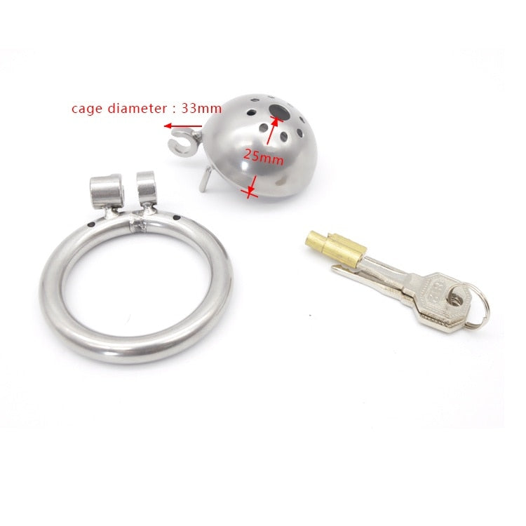 stainless steel  Male Chastity Device Super Small Short Cock Cage