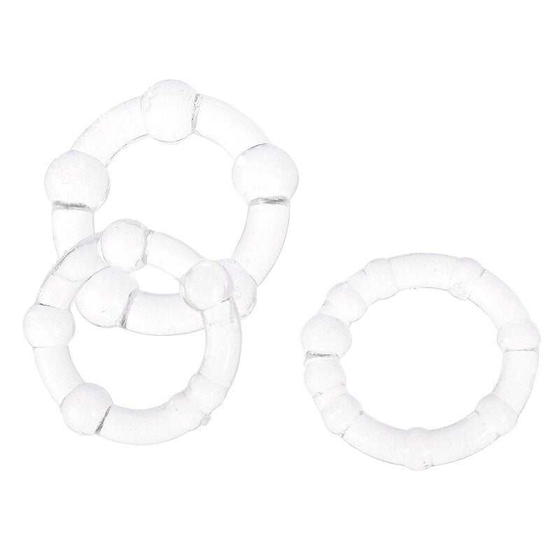 3pcs Silicone Beaded Penis Rings