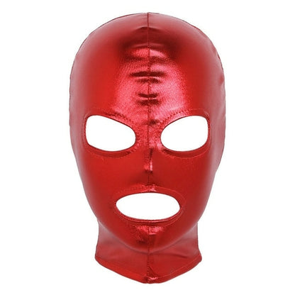 UnisexCosplay Face Mask Latex Shiny Metallic Open Eyes