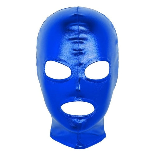 UnisexCosplay Face Mask Latex Shiny Metallic Open Eyes